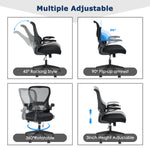Hoffree Office Chair Ergonomic Desk Chair with Adjustable Height Lumbar Support High Back Mesh Computer Chair with Flip up Armrests
