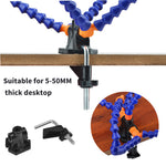 Bench Vise Table Clamp Soldering Station With 5Pc Flexible Arms Soldering Iron Holder Pcb Welding Repair Third Hand Tool