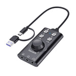 K71 USB 7.1 Surround Sound External Sound Card for PC Gaming Voice Changer with Volume Control Buttons for PS4 Mobile Phone Laptop Music Podcast Streaming