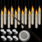 12 Pack Magic Candle Lights Halloween Birthday Party Decor  Remote Control Candle Glossy With Magical Wand