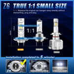 Z6 LED Headlight Bulbs 2200LM 6500K Cool White CSP Mini All-in-One Car Headlamp Conversion Kit