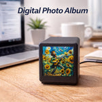 GeekMagic Spanish Language Wifi Weather Album Simple Digital Clock with Full Color LCD Screen 3-Day Weather Forecast Temperature Display Digital Photo Album USB-C