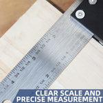 LinkMejor 6 Inch Right Angle Ruler Stainless Steel Marking Gauge With Aluminum Alloy Handle Precision Woodworking Carpenter Square Tool