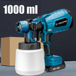 Drillpro 1000ML Cordless Electric Spray Gun Portable Household Paint Sprayer Auto Furniture Steel Coating Airbrush For Mak 18V Battery