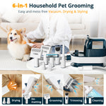 2.5LPet Grooming Vacuum,6 in 1 Dryer & Dog Grooming Vacuum with Ceramic Blades Clipper Tools for Dogs Cats