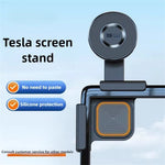 Car Phone Holder Display Screen Mount 360 Degree Adjustable Clip Strong Magnetic Attachment Anti Slip Silicone Protection for Tesla Model 3/Y/X/S