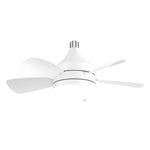Elfeland 18 Inch E27 Screw Head Fan Light Remote Control Three Color Dimming Detachable Fan Leaf Household Silent Small Fan Light