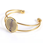 LinkMejor Polarized Disc Bracelet Multi-wave Oscillator Energy Necklace Pure Copper Gold-plated Jewelry Regulates Cell Frequency