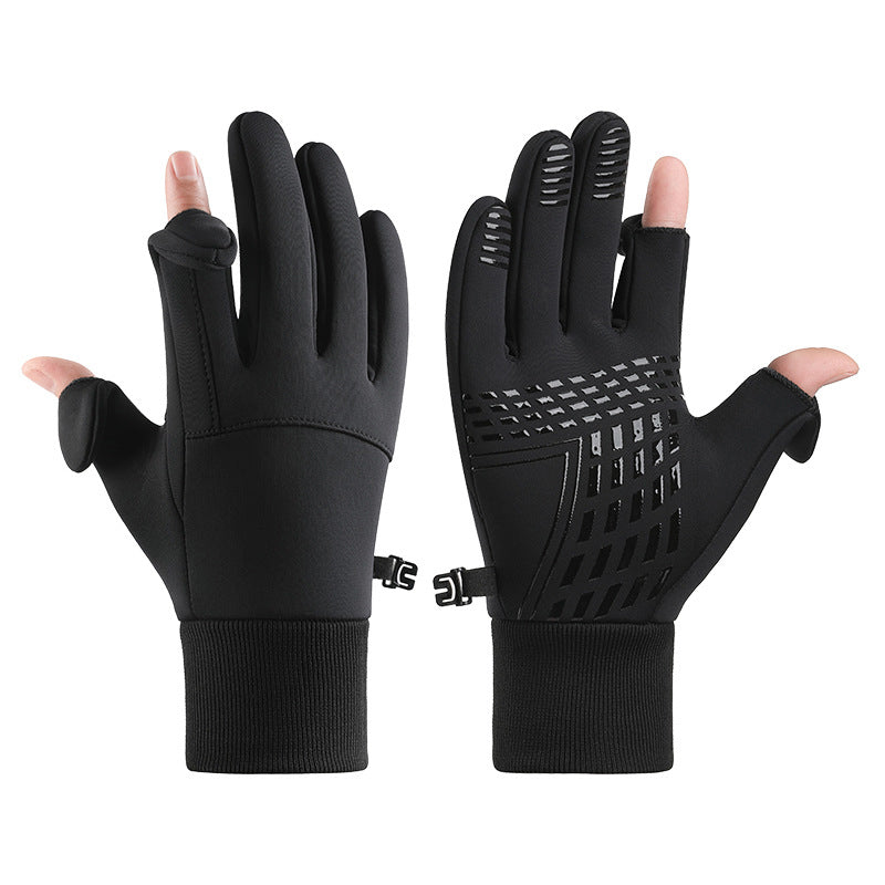 LinkMejor Winter Warm Bike Gloves Touch Screen Outdoor Windproof Waterproof Cold-proof Gloves for Driving Cycling Fishing Skiing