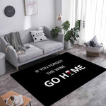 3D Patterned Area Mat Household Carpet Black Modern Non-slip Decorative Floor Mat for Office Kitchen Washroom Use