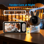 RH-BM11 Tuya WiFi Baby Monitor 5-Inch IPS 1080P HD Display with PTZ Camera Two Way Audio Temperature Humidity Sensor Smart Home Baby Monitors Set