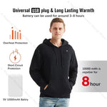 LinkMejor HS05B Smart Heated Sweatshirt 5 Heating Areas Quick Heating USB Rechargeable Washable Safety Fashion Oversize Jacket for Winter Outdoors Keep Warm