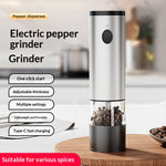 Comfook Electric Pepper Grinder Stainless Steel USB Rechargeable Adjustable Coarseness Ceramic Burr Mill Automatic Salt Mill Kitchen Gadget