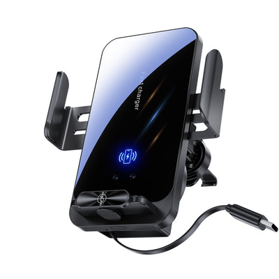 SD06 66W Fast Magnetic Wireless Car Charger Holder Built-in 70cm Retractable Cable 15W Wireless Charging Infrared Sensor Auto Open and Close Car Air Vent Mount Bracket for Smartphone for iPhone 16 Pro Max 15 Pro 14 13 for Huawei Pura X for Xiaomi 15 Ultra