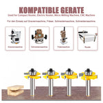 Tongue Groove Router Bit 8mm Shank 4 Flute Ball Bearing Grooving Cutter Tungsten Steel Straight End Mill for Woodworking Milling Cutting