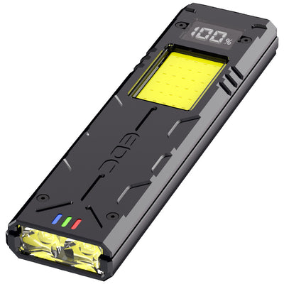 LinkMejor EDC20 Rechargeable LED+COB Super Bright Flashlight Magnetic COB Work Light with Power Display Clip Back Mini Pocket Light for Car Repair Hiking Emergency Tactical Survival Gear Camping Lantern