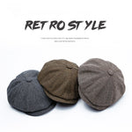 Collrown Classic Vintage Octagonal Cap Men Hat Newsboy Cap Women Casual Beret Hat Flat Peaked Caps for Autumn Winter