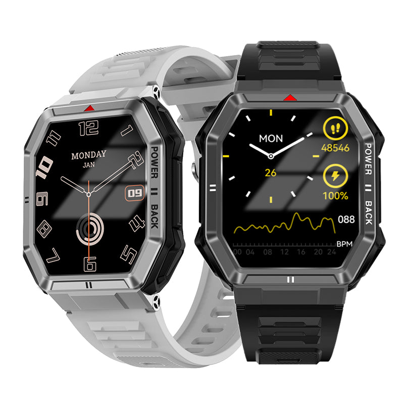 DT108 1.96inch HD Screen GPS Track AI Voice Assistant bluetooth Call Heart Rate Blood Oxygen Monitor Sleep Monitoring Electrocardiogram Function Multi-sport Modes Music Playback IP68 Waterproof Smart Watch