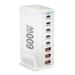 [GaN Tech]LinkMejor YMX-600W 600W 8-Port USB PD Charger 5USB-C+3USB-A QC PD3.1 Fast Charging Desktop Charging Station EU Plug US Plug for iPhone 16 16 Pro 15 14 13 Pro Max for Xiaomi 15pro for Samsung Galaxy Z Flip6