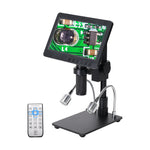 LinkMejor 26MP HDMI-compatible Digital Microscope 2100X Digital Magnification Adjustable 7 inch Screen 60fps Hight Frames Rate Microscope Camera with HDR Mode Can Eliminate Metal Reflection For Soldering HY-2070