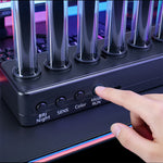 Music Sync Spectrum Light Bar 240 RGB LEDs 14 Color Modes 8 Visualizer Effects USB-C 5V 2A Sound Reactive Ambient Lighting Night Light Adjustable Brightness Desktop Gaming Decor