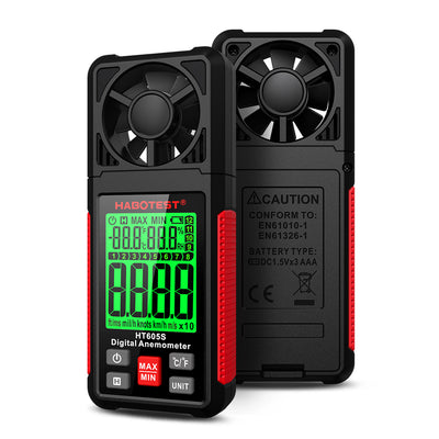 LinkMejor HT605 HT605S Digital Anemometer Wind Speed Temperature Humidity Meter Backlight Data Hold MAX/MIN