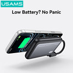 USAMS CD284 PB102 22.5W 37Wh 10000mAh Semi-Solid Power Bank with Digital Display External Battery Power Supply with 2 Inputs & 3 Outputs Support PD QC Fast Charging for iPhone  17 17 Pro 16 Pro Max 15 14 for Huawei Mate XT for OPPO for VIVO