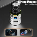 LinkMejor Super Bright 8 LED Flashlight USB Rechargeable Lamp with Magnet, Gyroscope Rotation Design Torch Outdoor Camping Powerful Lantern