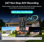Wireless WIFI/4G Solar Security Camera 4MP Outdoor PTZ Night Vision Auto Tracking Solar Powered Waterproof Home Safety CCTV System