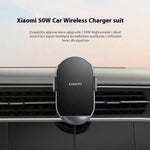 Xiaomi 50W Wireless Car Charger Set Fast Charging Auto Clamping Dual Inputs Phone Holder Car Mount with Cooling System