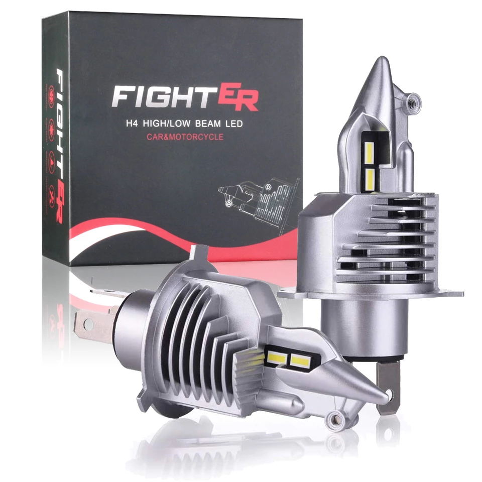 Pair H4 80W Car Front LED Headlight Bulbs Hi-Low Beam for Lighting Modification 6000K IP67 Waterproof 16000LM