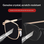 Crystal Glass Folding Reading Glasses Men Women HD Anti-Scratch Full Frame Presbyopic Eyewear