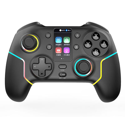 LinkMejor STK-7052 RGB Lighting Wireless bluetooth Gamepad with Display Screen Supoorts Vibration Turbo Function with Motion Control Macro Programming for PC/Android/IOS/Switch