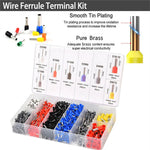 1200PCS Tubular Crimp Terminals Electrical Wire Cable Ferrules Connectors E0508 E7508 E1008 E1508 E2508 E4009 E6012 Ring Sleeve