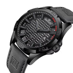LinkMejor Men Casual Sport Watch Calendar Quartz Wrist Watch Waterproof Shock Resistant Men Watches Leather Strap