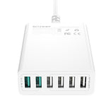 LinkMejor® BW-S15 60W 6-Ports USB Charger Dual QC3.0 Desktop Charging Station Smart Charger EU Plug Adapter
