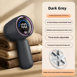 Tevorex Household Intelligent Electric Lint Remover LCD Digital Display USB Charging Portable Fabric Shaver with 6 Blade Cutter Head for Home Use