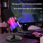 WM16 USB XLR Dynamic Microphone with RGB Lighting DSP Noise Reduction Cardioid Condenser Plug and Play for Streaming Podcast Gaming Recording Studio Mic