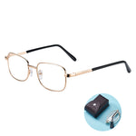 Crystal Glass Folding Reading Glasses Men Women HD Anti-Scratch Full Frame Presbyopic Eyewear