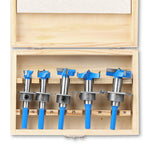 5PCS Hex Shank Hinge Boring Forstner Drill Bit Set Countersink Bit 15-35mm Cutting Diameter Hole Opener Hinge Hole Cutter for Woodworking / Plastic / Plywood