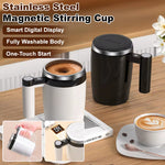 Comfook 400ml USB Rechargeable Automatic Mixing Cup 7000rpm Motor with LCD Digital Display For Coffee Milk Grain Oat Magnetized Stirring