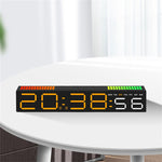 LinkMejor Light Table Clock LED Alarm Clock Speaker Display Colorful 3 Levels Brightness Dual Mode LED Lamp Strip Rhythm Pickup Design for Home Desktop