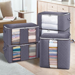 LinkMejor DO WAY 3PCS Clothes Storage Bag Non-woven Fabric Two-window Foldable Storage Bag