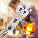 Iron Thread Size Checker Keychain Portable Caliper Gauge Metric/Imperial Units Quick Accurate Measurement Engraved Markings Corrosion-Resistant