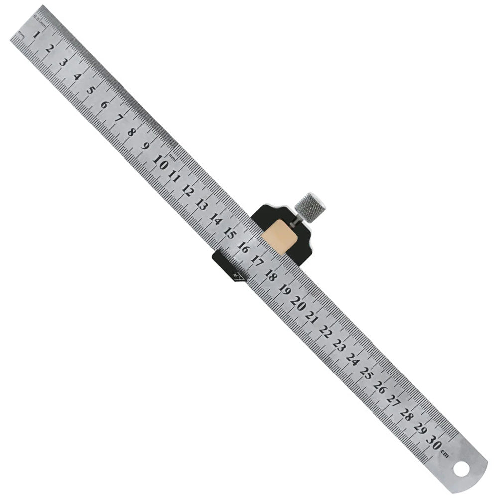 Combination Square Adjustable Steel Ruler Positioning Block 45 or 90 Degree Marking Gauge Line Scriber Fixed Position Measuring Tool