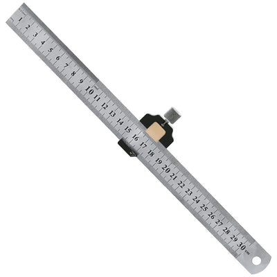 Combination Square Adjustable Steel Ruler Positioning Block 45 or 90 Degree Marking Gauge Line Scriber Fixed Position Measuring Tool