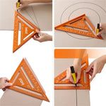 Aluminum Alloy Carpenter Precision Woodworking Triangle Measuring Ruler Rafter Square Measuring Layout Tool Multi-angle Woodworking Scriber Circle Drawing Metric Scale