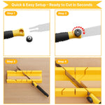 4pcs Hand Saw Set Wood Cutting Kit Precision Miter Box 3 Replaceable High Carbon Steel Blades Hardwood Softwood MDF PVC Drywall Carpentry DIY Furniture Making