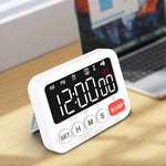 LinkMejor Digital Display Alarm Clock Timer Clock Timer Kitchen Baking Countdown Timer Time Reminder with 4 Brightness Levels Adjustment