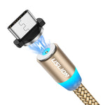 USLION 2.4A USB-A to Type-C Cable Magnetic Charging Nylon Braided Copper Core Line 1M/2M Long for Xiaomi 13 Pro for Huawei Mate 50 for OPPO Reno9 for Honor 80 GT